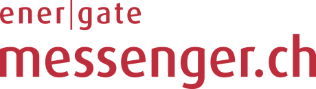 Logo mit rotem Schriftzug energate messenger in Kleinbuchstaben