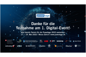 Image/visual of Powertage 2021 with note Thank you for participating in the 1st Digital Event.